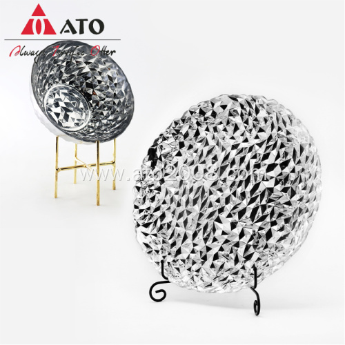 ATO Glass Charger Plate With Plating Silver